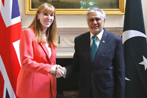 Deputy Prime Minister/Foreign Minister, Senator Mohammad Ishaq Dar, met the UK Deputy Prime Minister, Angela Rayner